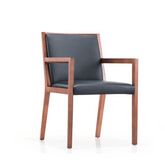 Livramento 辦公室實木皮革特色休閒扶手椅